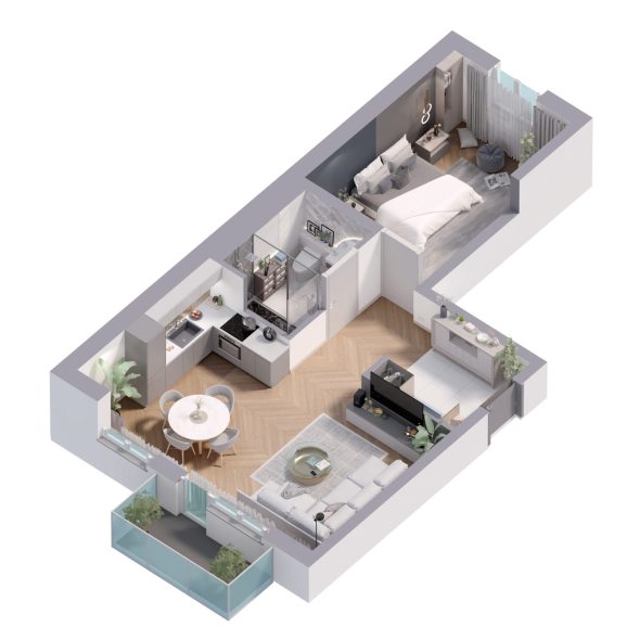 Powierzchnia Apartamentu - 56.24 m²